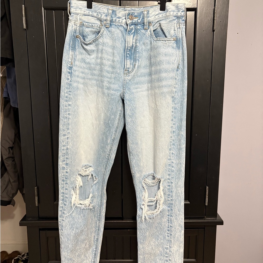 American Eagle Outfitters Blue Boyfriend Jeans Distressed Style